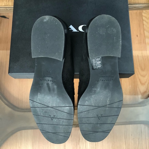 Aquatalia Black Pebbled Suede Loafers - Picture 5 of 10